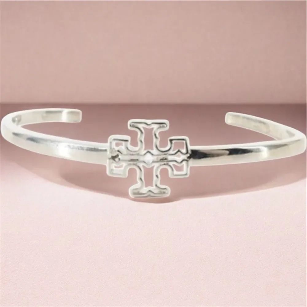 Tory Burch Silver Logo Cuff